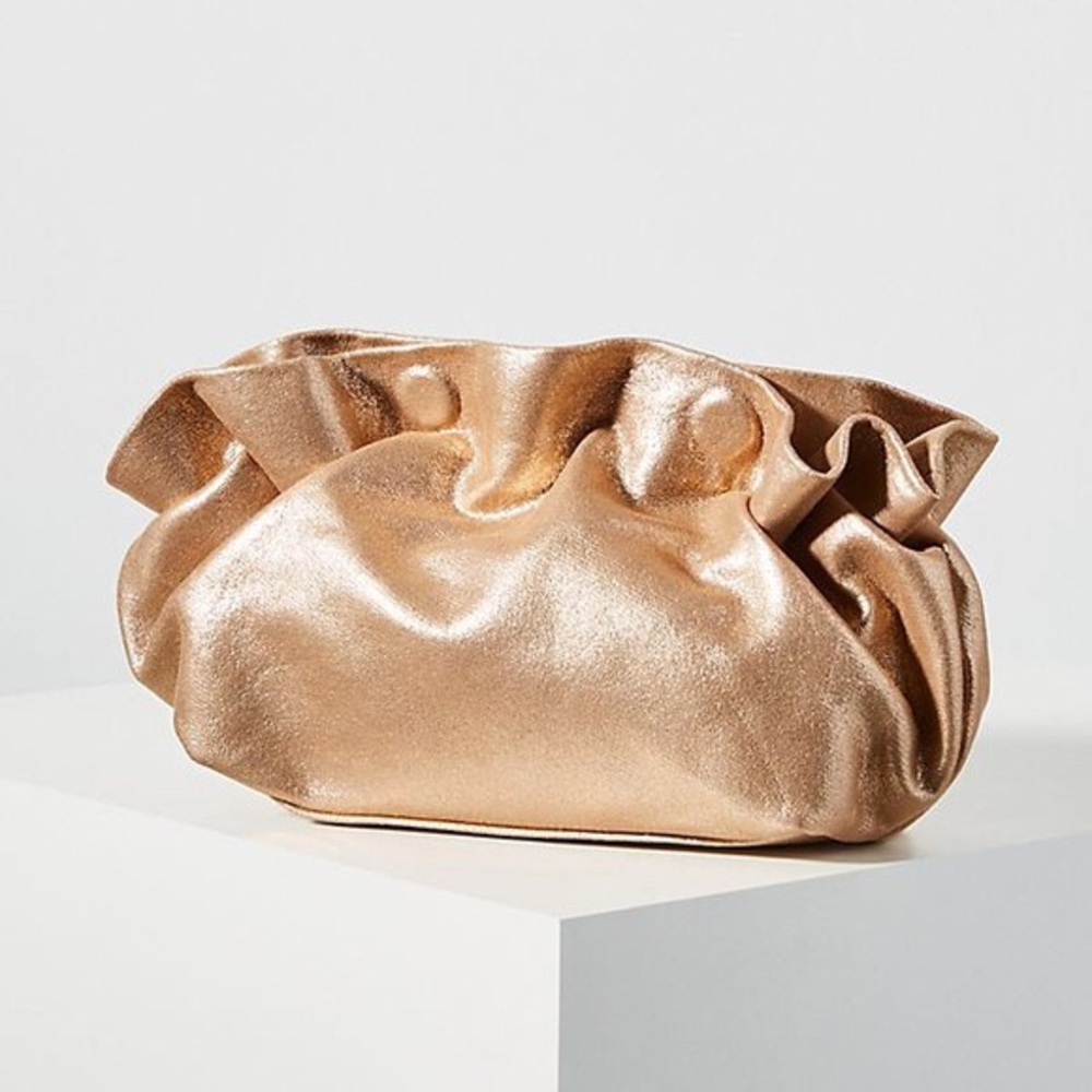 Anthropologie Jory clutch, gold, NEW!